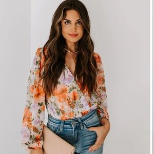 Chiffon Drape Bodysuit